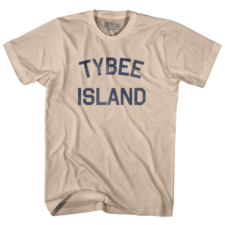 Georgia Tybee Island Adult Cotton Vintage T-Shirt - Creme