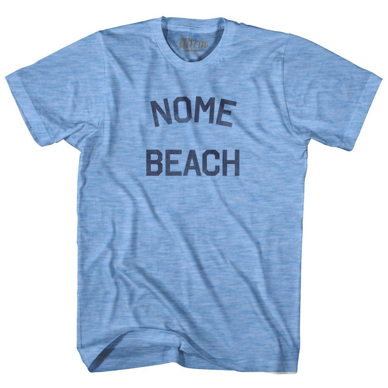 Alaska Nome Beach Adult Tri-Blend Text T-Shirt - Athletic Blue