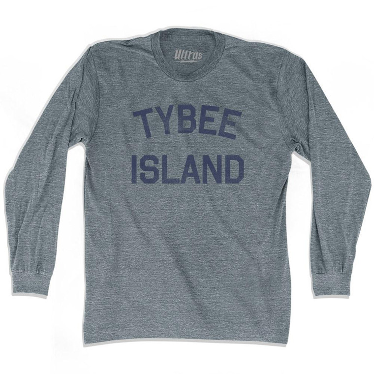 Georgia Tybee Island Adult Tri-Blend Long Sleeve Vintage T-shirt - Athletic Grey