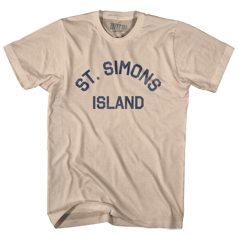 Georgia St. Simons Island Adult Cotton Vintage T-Shirt - Creme