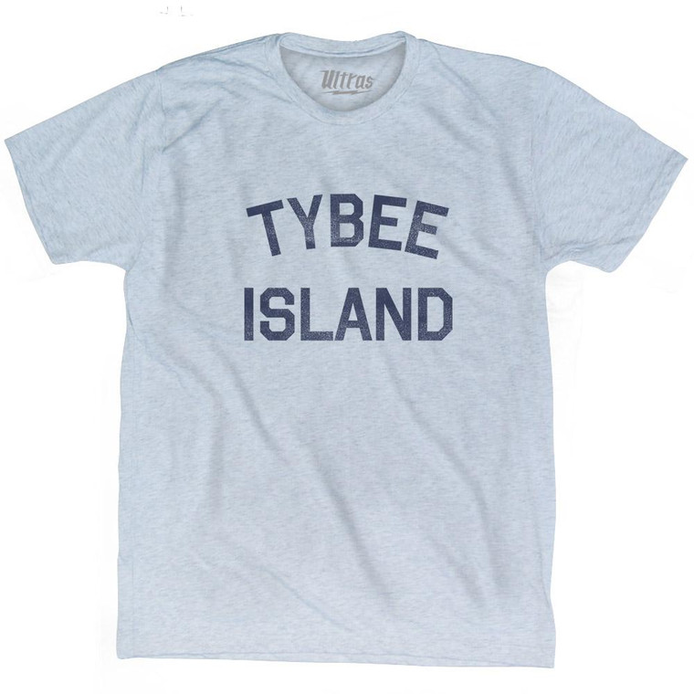 Georgia Tybee Island Adult Tri-Blend Vintage T-Shirt - Athletic White