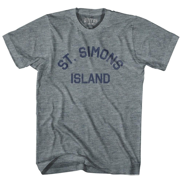 Georgia St. Simons Island Womens Tri-Blend Junior Cut Vintage T-shirt - Athletic Grey