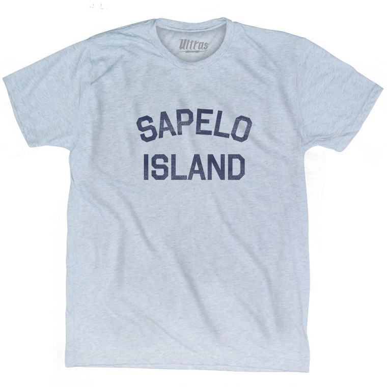 Georgia Sapelo Island Adult Tri-Blend Vintage T-Shirt - Athletic White