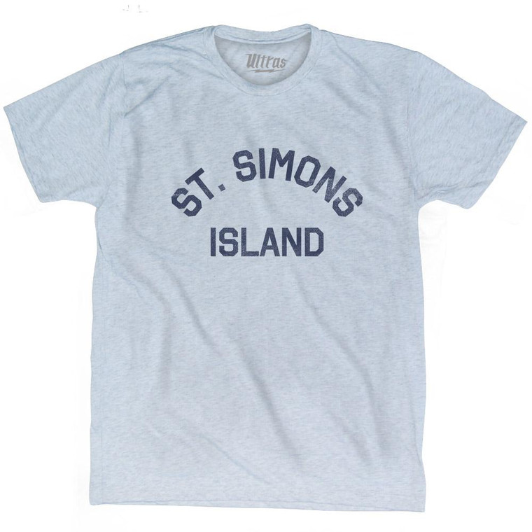 Georgia St. Simons Island Adult Tri-Blend Vintage T-Shirt - Athletic White