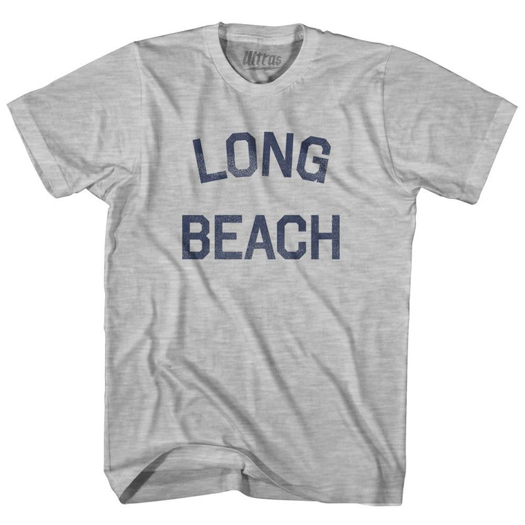 North Carolina Long Beach Youth Cotton Vintage T-Shirt - Grey Heather