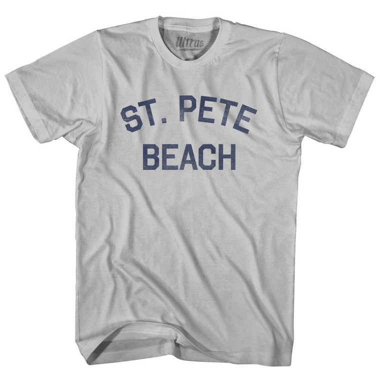 Florida St. Pete Beach Adult Cotton Vintage T-Shirt - Cool Grey