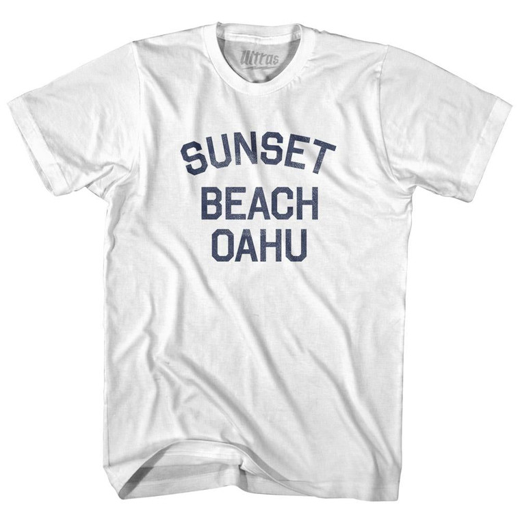 Hawaii Sunset Beach Oahu Youth Cotton Vintage T-shirt - White