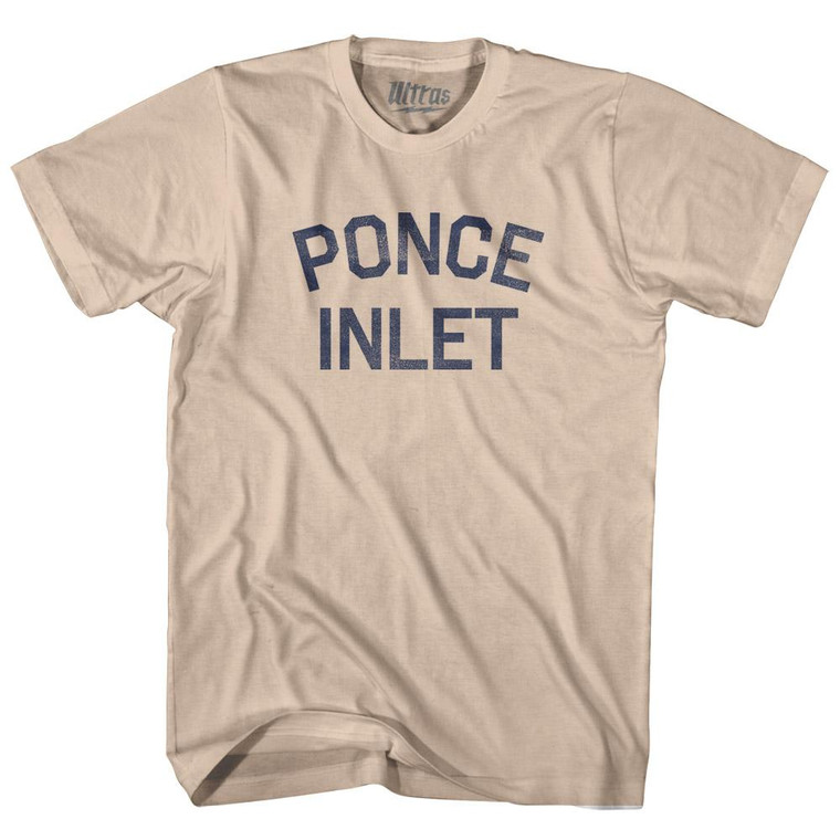 Florida Ponce Inlet Adult Cotton Vintage T-Shirt - Creme