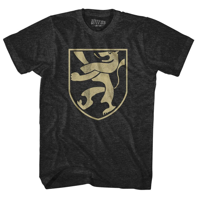 Belgium Lion Crest Adult Tri-Blend Soccer T-shirt - Black