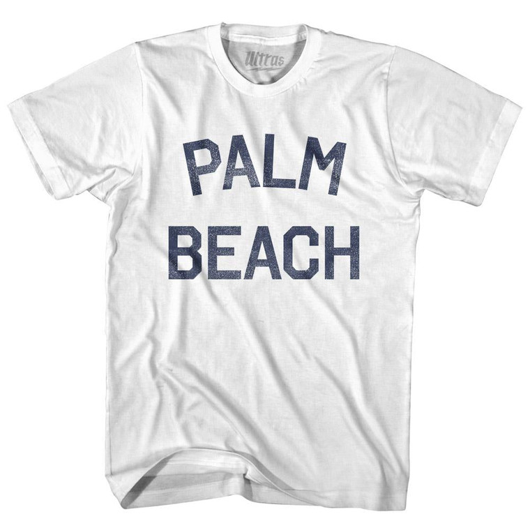 Florida Palm Beach Womens Cotton Junior Cut Vintage T-shirt - White