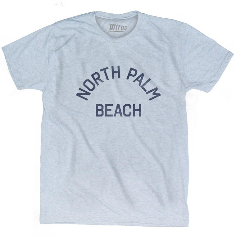 Florida North Palm Beach Adult Tri-Blend Vintage T-Shirt - Athletic White