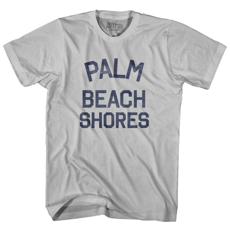 Florida Palm Beach Shores Adult Cotton Vintage T-Shirt - Cool Grey