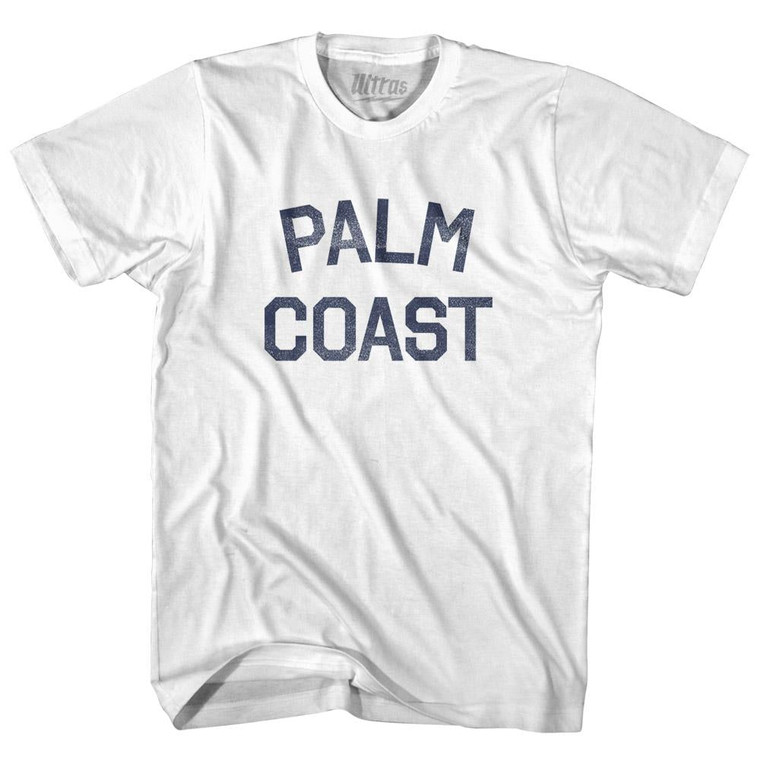 Florida Palm Coast Womens Cotton Junior Cut Vintage T-shirt - White