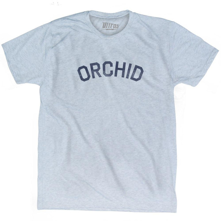 Florida Orchid Adult Tri-Blend Vintage T-Shirt - Athletic White
