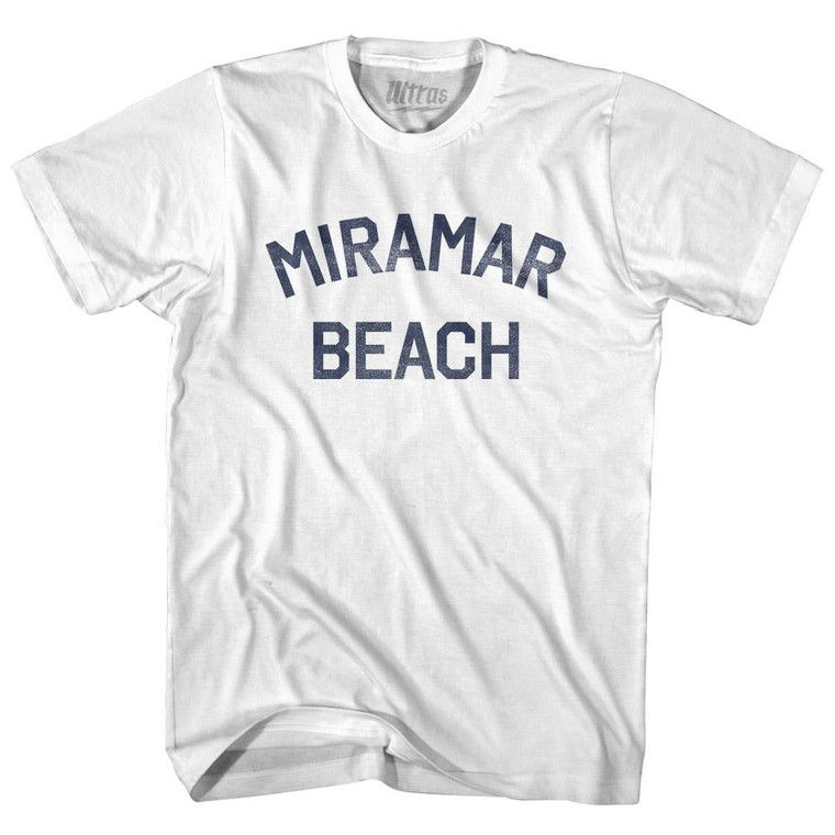 Florida Miramar Beach Womens Cotton Junior Cut Vintage T-shirt - White