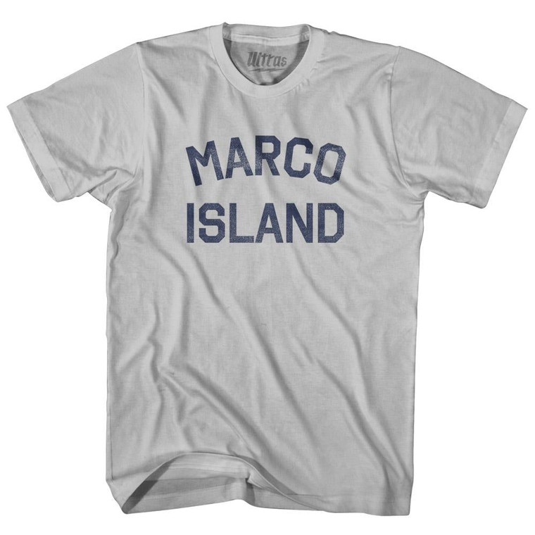 Florida Marco Island Adult Cotton Vintage T-Shirt - Cool Grey