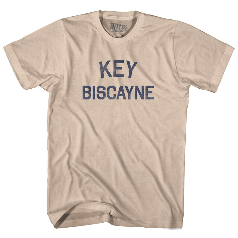 Florida Key Biscayne Adult Cotton Vintage T-Shirt - Creme