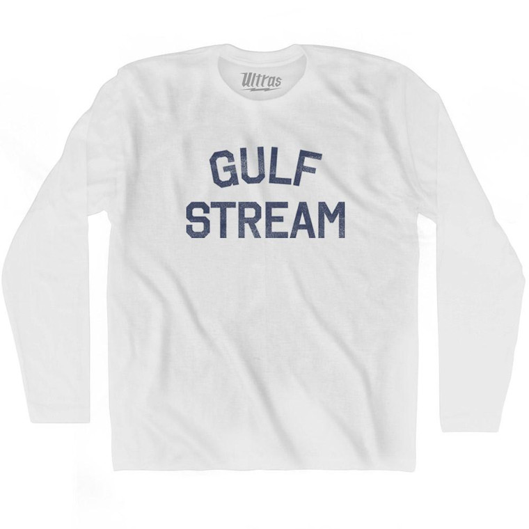 Florida Gulf Stream Adult Cotton Long Sleeve Vintage T-shirt - White