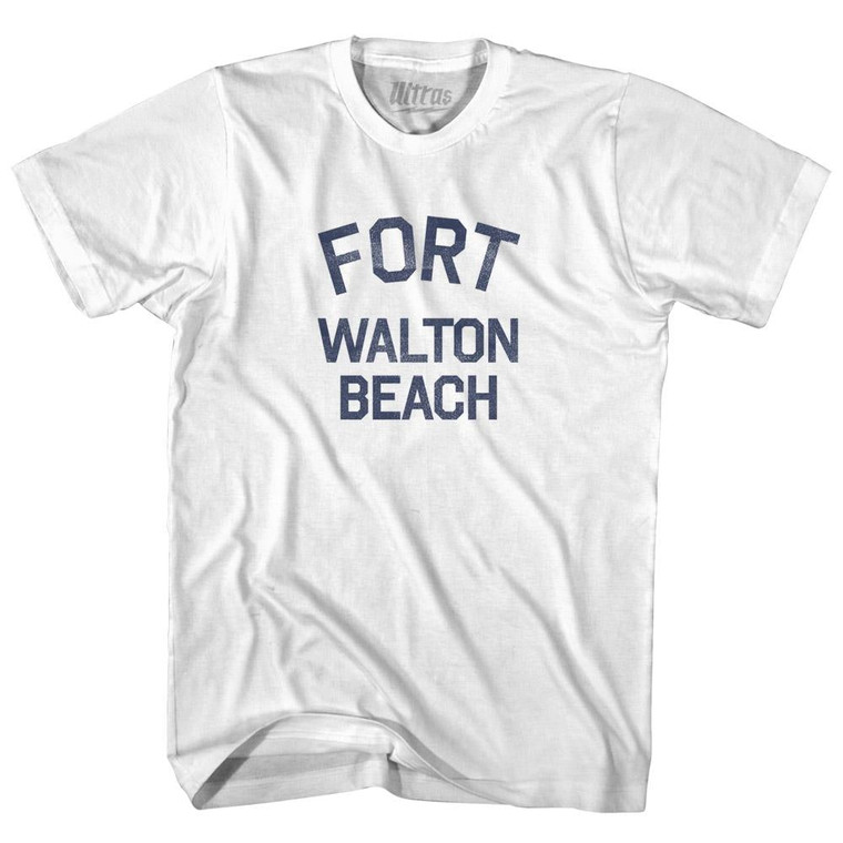 Florida Fort Walton Beach Womens Cotton Junior Cut Vintage T-shirt - White