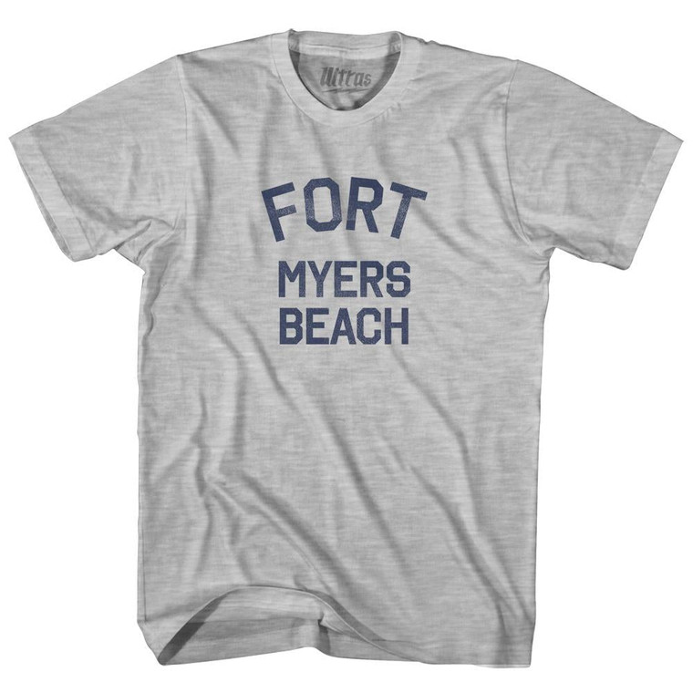 Florida Fort Myers Beach Womens Cotton Junior Cut Vintage T-Shirt - Grey Heather