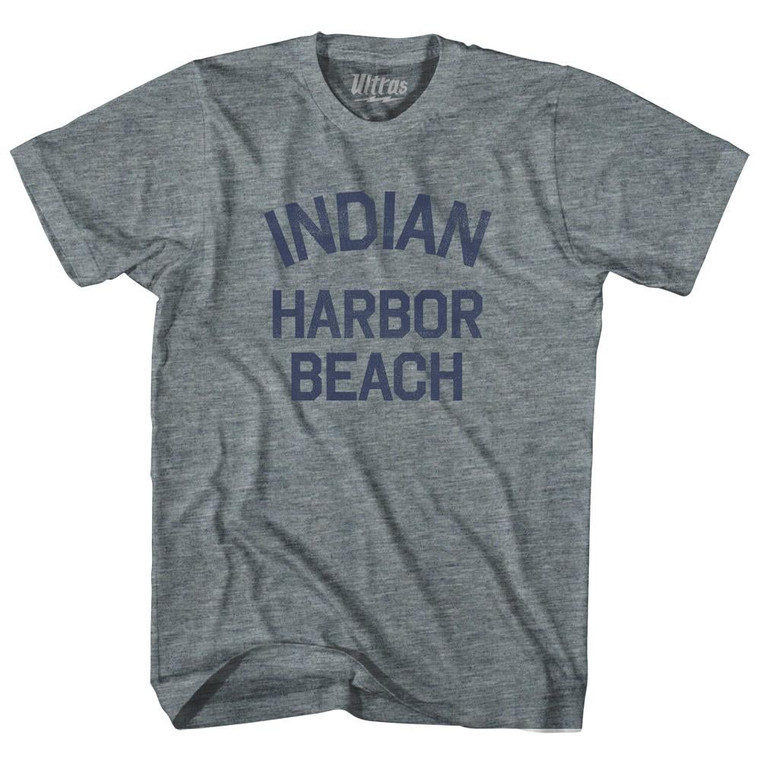 Florida Indian Harbour Beach Adult Tri-Blend Vintage T-shirt - Athletic Grey