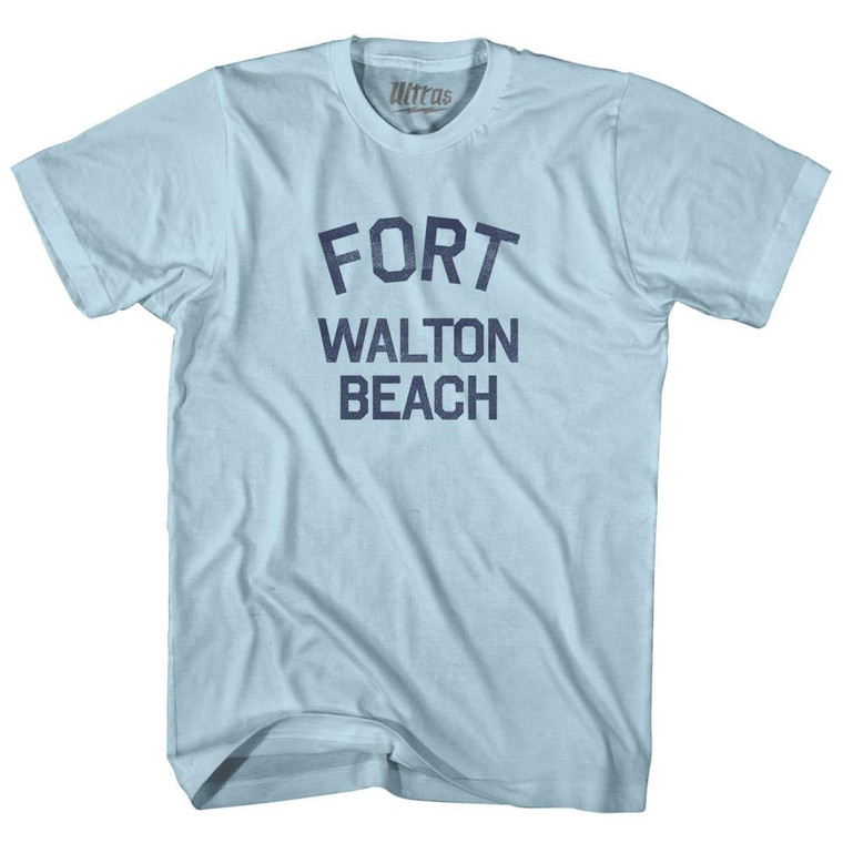 Florida Fort Walton Beach Adult Cotton Vintage T-Shirt - Light Blue