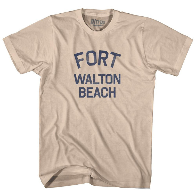 Florida Fort Walton Beach Adult Cotton Vintage T-Shirt - Creme