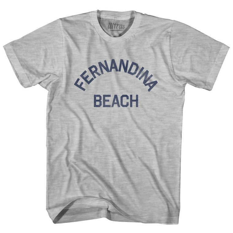 Florida Fernandina Beach Womens Cotton Junior Cut Vintage T-Shirt - Grey Heather