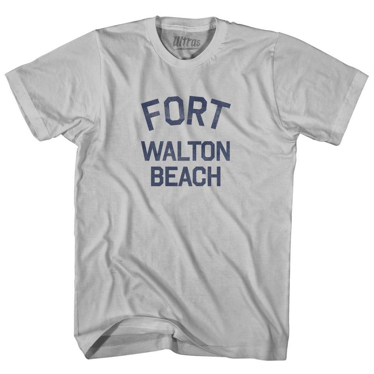 Florida Fort Walton Beach Adult Cotton Vintage T-Shirt - Cool Grey