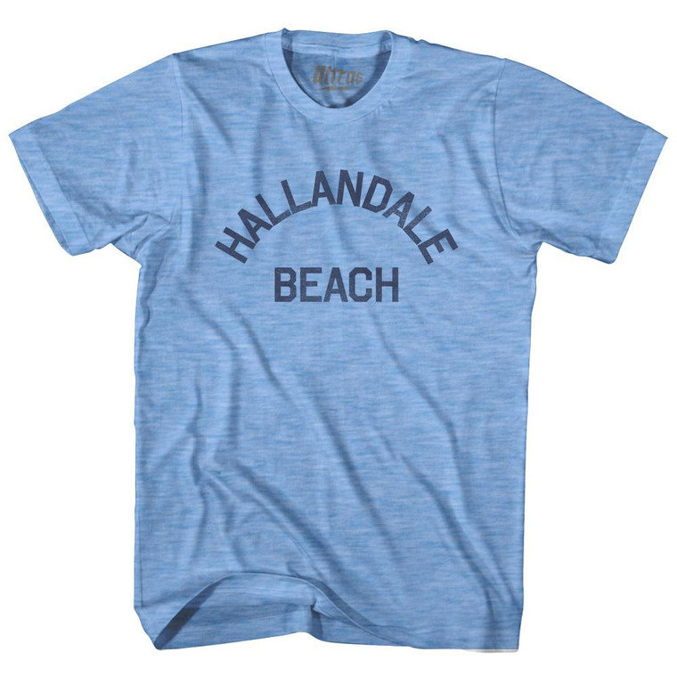 Florida Hallandale Beach Adult Tri-Blend Vintage T-Shirt - Athletic Blue