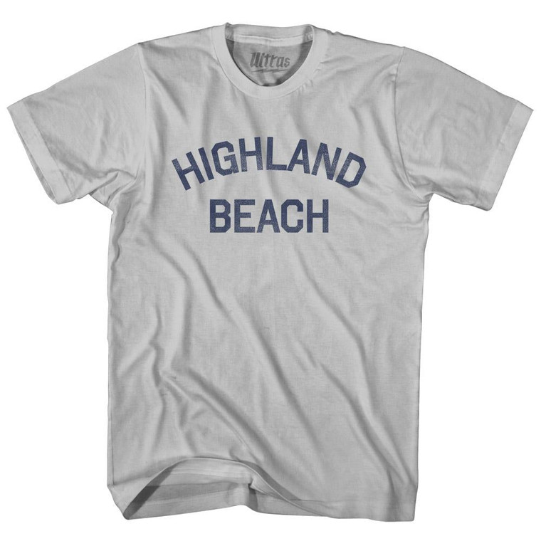 Florida Highland Beach Adult Cotton Vintage T-Shirt - Cool Grey