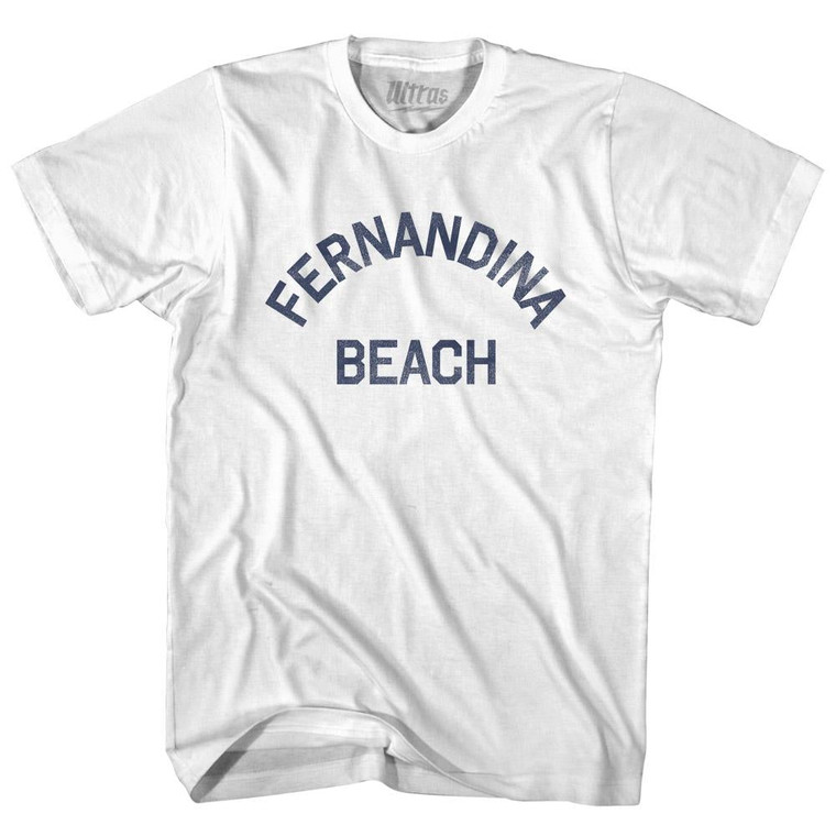 Florida Fernandina Beach Adult Cotton Vintage T-shirt - White