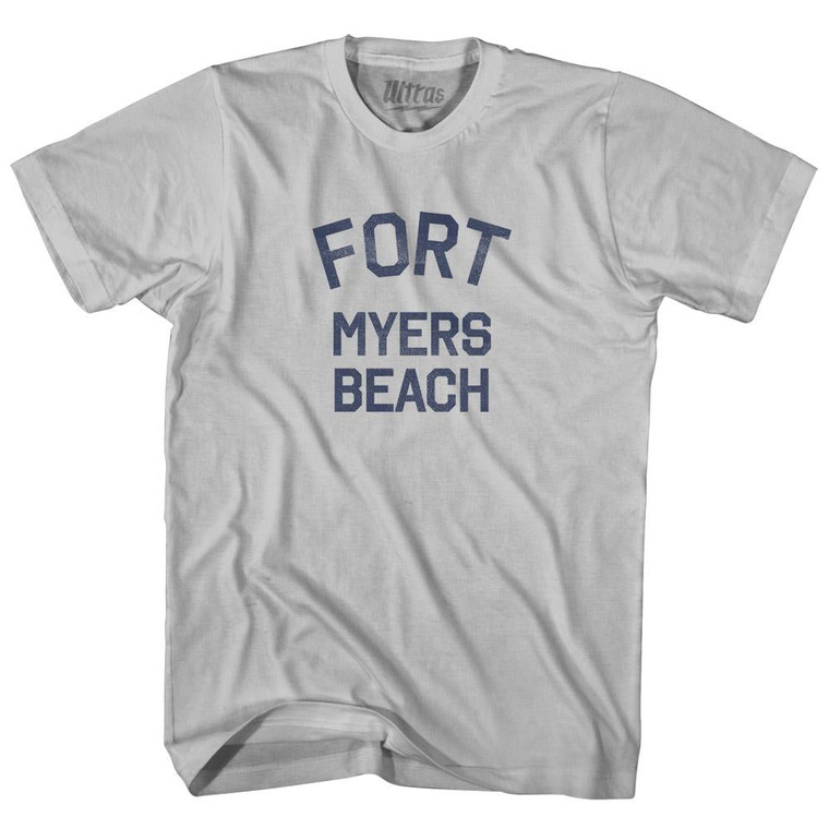Florida Fort Myers Beach Adult Cotton Vintage T-Shirt - Cool Grey