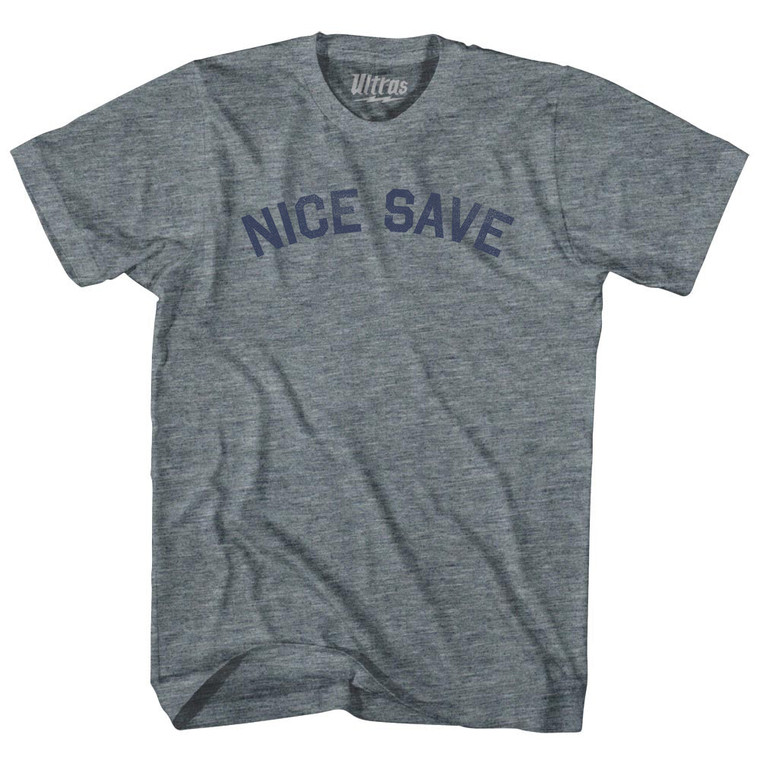 Nice Save Womens Tri-Blend Junior Cut T-Shirt - Athletic Grey