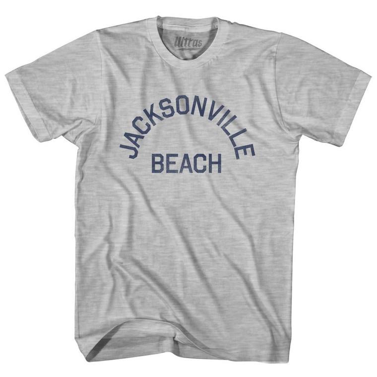 Florida Jacksonville Beach Adult Cotton Vintage T-Shirt - Grey Heather