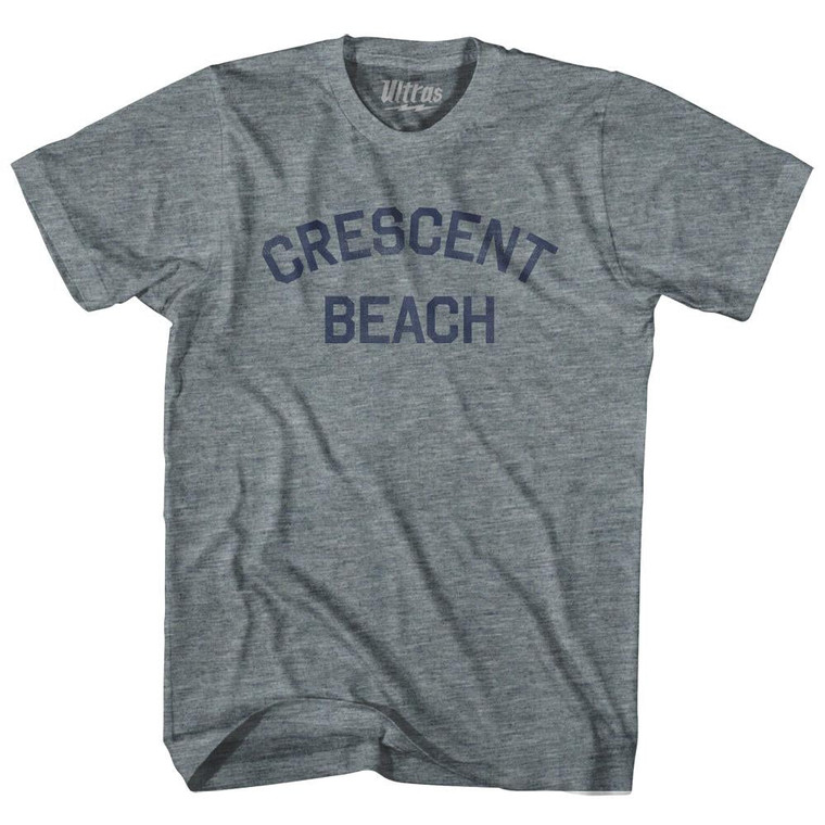 Florida Crescent Beach Womens Tri-Blend Junior Cut Vintage T-shirt - Athletic Grey