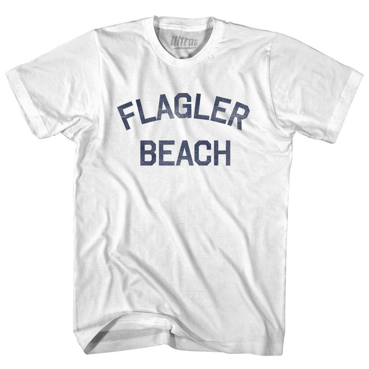 Florida Flagler Beach Womens Cotton Junior Cut Vintage T-shirt - White