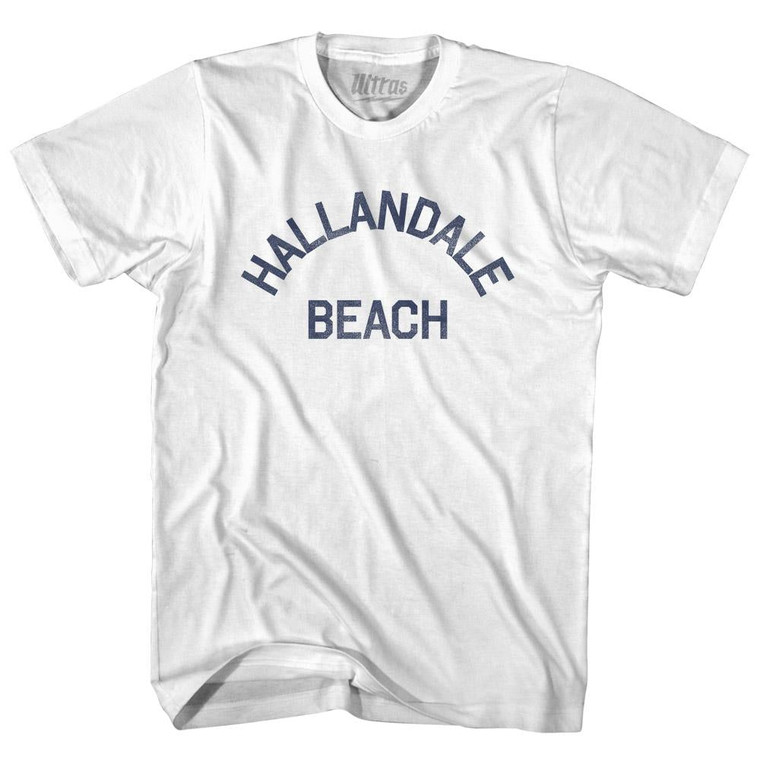Florida Hallandale Beach Womens Cotton Junior Cut Vintage T-shirt - White
