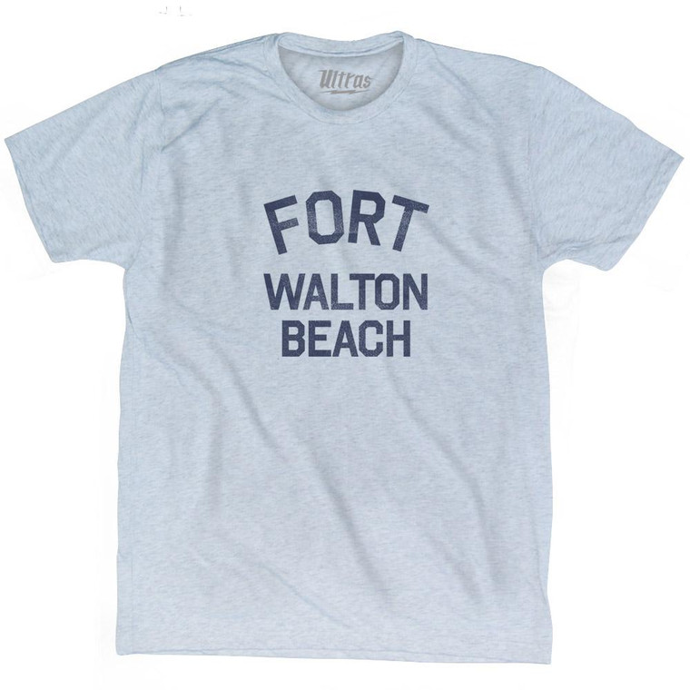 Florida Fort Walton Beach Adult Tri-Blend Vintage T-Shirt - Athletic White