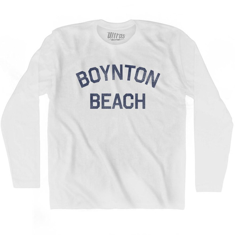 Florida Boynton Beach Adult Cotton Long Sleeve Vintage T-shirt - White