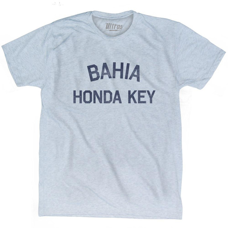 Florida Bahia Honda Key Adult Tri-Blend Vintage T-Shirt - Athletic White