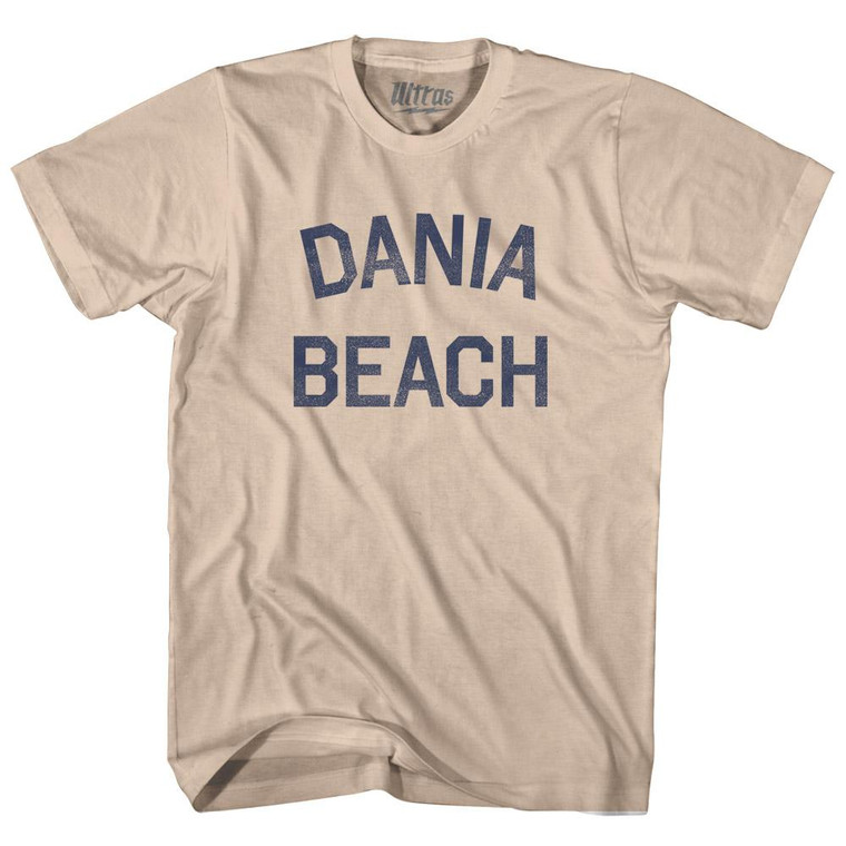 Florida Dania Beach Adult Cotton Vintage T-Shirt - Creme
