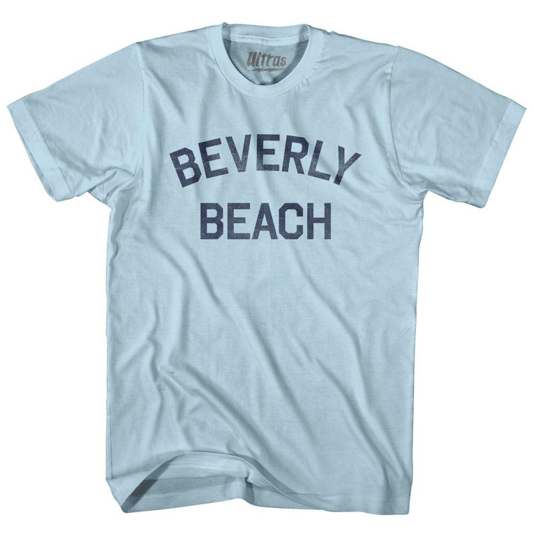 Florida Beverly Beach Adult Cotton Vintage T-Shirt - Light Blue