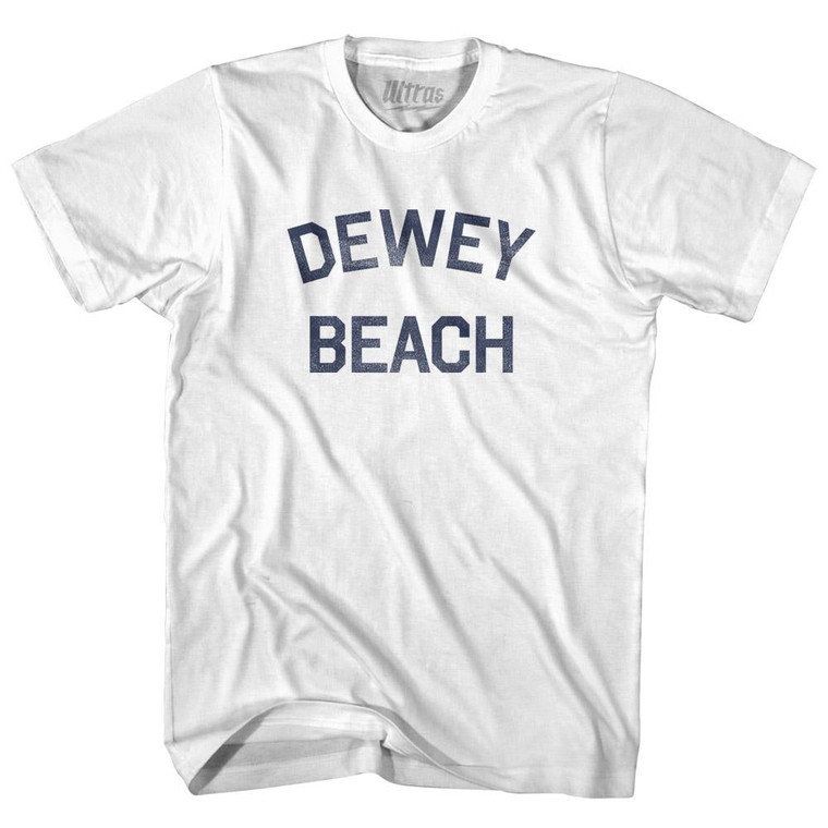 Delaware Dewey Beach Womens Cotton Junior Cut Vintage T-shirt - White