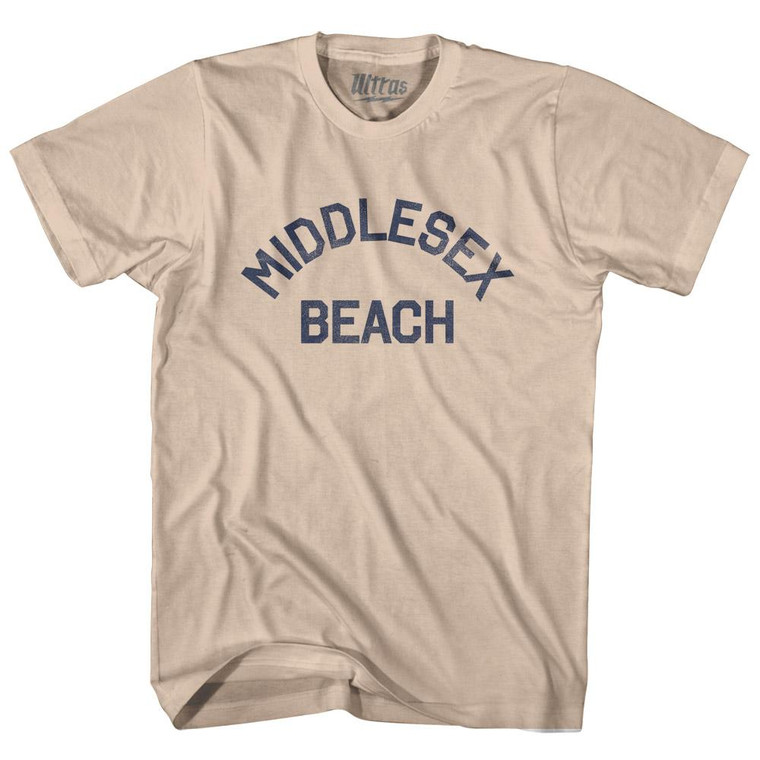 Delaware Middlesex Beach Adult Cotton Vintage T-Shirt - Creme