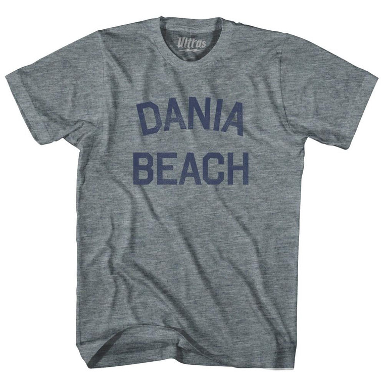 Florida Dania Beach Womens Tri-Blend Junior Cut Vintage T-shirt - Athletic Grey