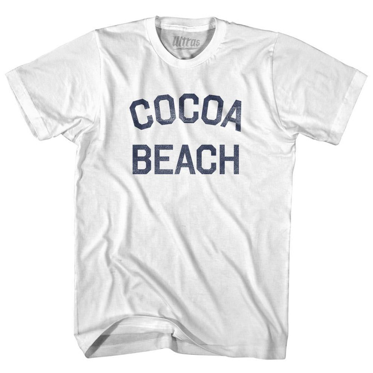 Florida Cocoa Beach Womens Cotton Junior Cut Vintage T-shirt - White