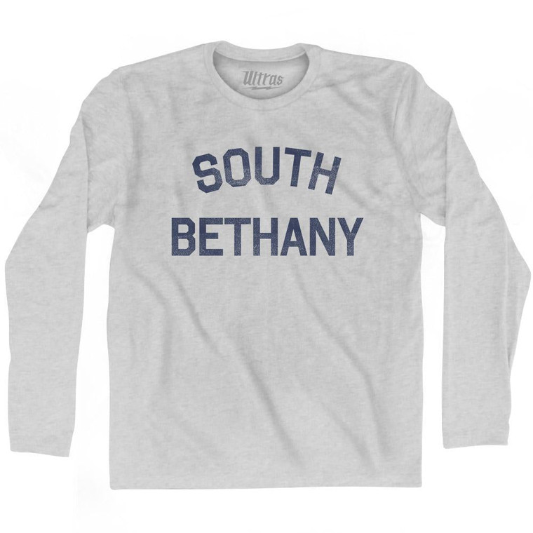 Delaware South Bethany Adult Cotton Long Sleeve Vintage T-Shirt - Grey Heather