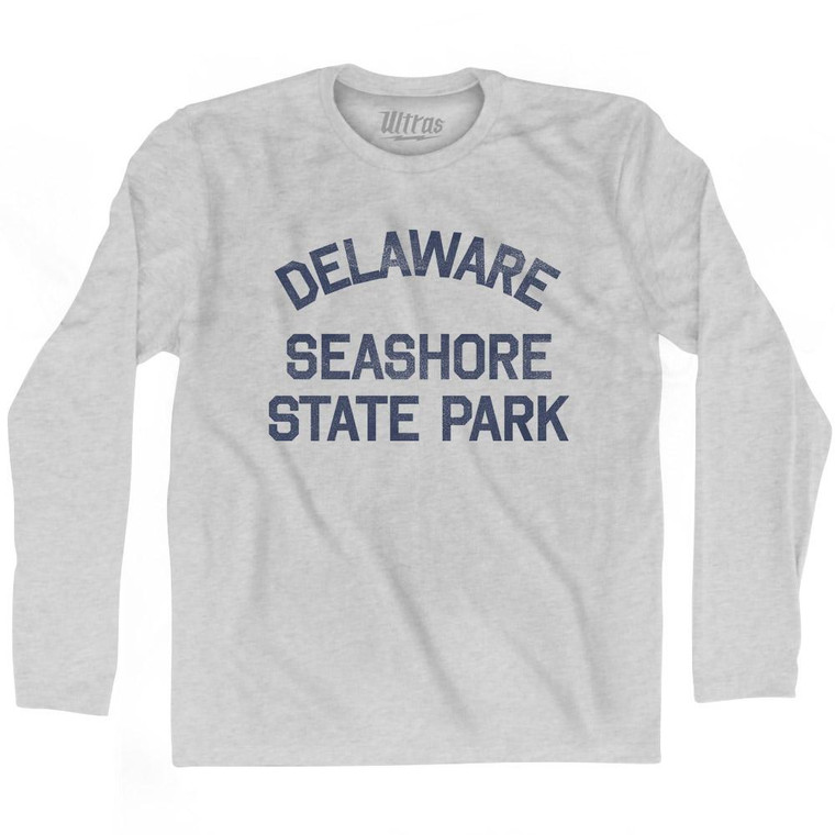 Delaware Delaware Seashore State Park Adult Cotton Long Sleeve Vintage T-Shirt - Grey Heather