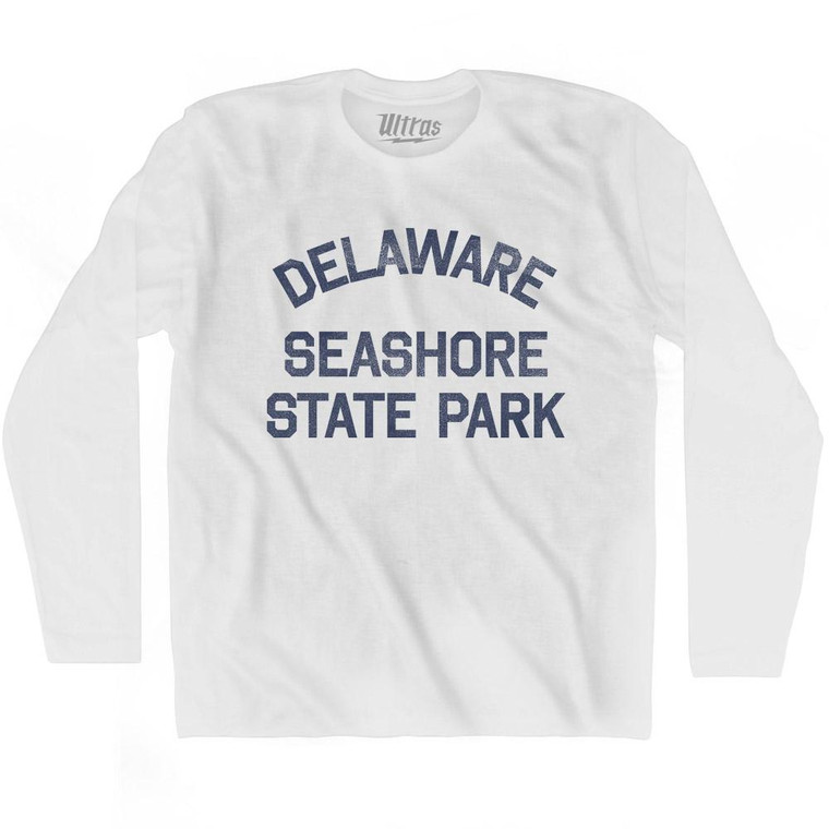 Delaware Delaware Seashore State Park Adult Cotton Long Sleeve Vintage T-shirt - White